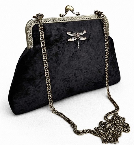 Black clutch bag vintage - black,