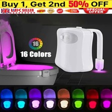 Motion Sensor Toilet Bowl LED Night Light - 16 Colours Bathroom Seat Safety