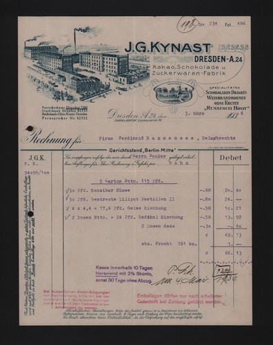 Dresden invoice 1936 - invoice, 1936,