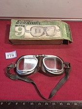 Vintage Stadium Mark 9 Protective Goggles for Jet Helmets in Fair Condition