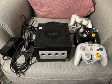 Nintendo GameCube Console  with 3 controllers, adapter plug & TV cables
