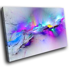 Blue Pink Multicoloured Modern Abstract Canvas Wall Art Large Picture Prints 