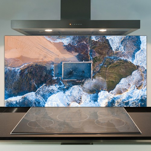 Glass kitchen splashback tile - glass,