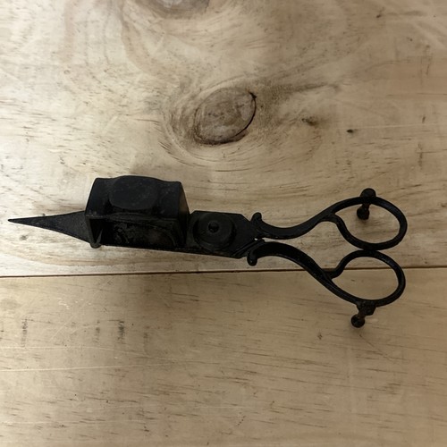 Antique cast iron candle - cast,
