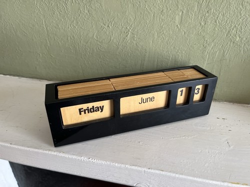 Wooden perpetual calendar - wooden,