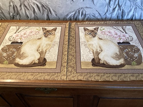 Siamese cat cushion panel - cat,
