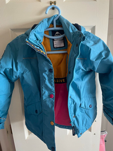 Frugi blue pink yellow hooded - blue,