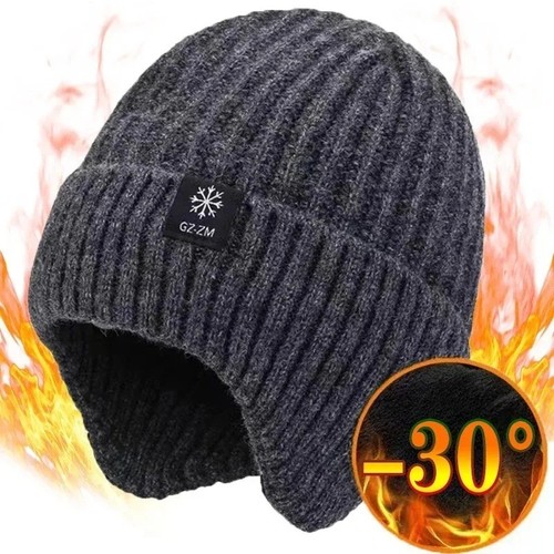 Men winter knitted hat warm - knitted,