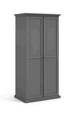 Paris French Style Matt Grey Double Wardrobe 200cm X 96cm X 60cm