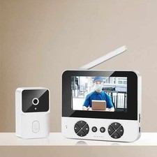 Wireless Video Doorbell Intercom System Smart with 4.3'' Screen 1080P HD Monitor