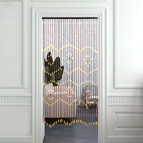 Bamboo wooden beaded door - wooden,