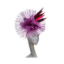 Viola - Violet & Cerise pink Fascinator ASCOT WEDDING