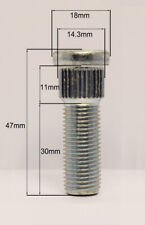 1 x M12 x 1.5 Replacement Wheel Studs, 14.3mm Spline, 30mm Thread