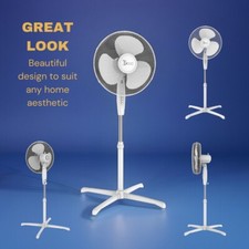 2024 Pedestal Fan 16" 3 Speed Cooling Silent Fan Floor Standing - With Remote