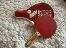 Vintage Intersport Table Tennis Bat And Carry Case.