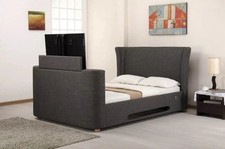 Winged Fabric TV Electric Bed