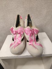 Irregular Choice Shoes 38 5 Fairies In A Jar Beige Pink Rare Perspex Heels Cute