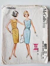 McCalls Womens 1960s Vintage Slim Princess Seam Sleeveless Dress Pattern Bust 32