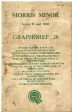 MORRIS MINOR SERIES 2 & 1000 (1952-61) ORIGINAL OWNERS SERVICE PARTS CATALOGUE