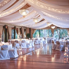 6 Panels White Ceiling Drapes