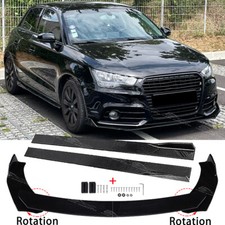 For Audi A1 A3 S3 A4 A5 A6 Gloss Front Bumper Lip Spoiler Splitter + Side Skirts