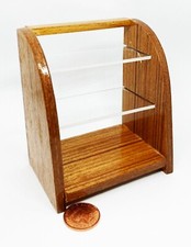 Dolls House Shop Display Curved Wood and Clear Perspex Unit Accessory tumdee