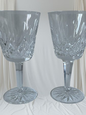 Waterford Crystal Lismore Claret Wine Glasses Set of Two Vintage, 5.75" Heigh