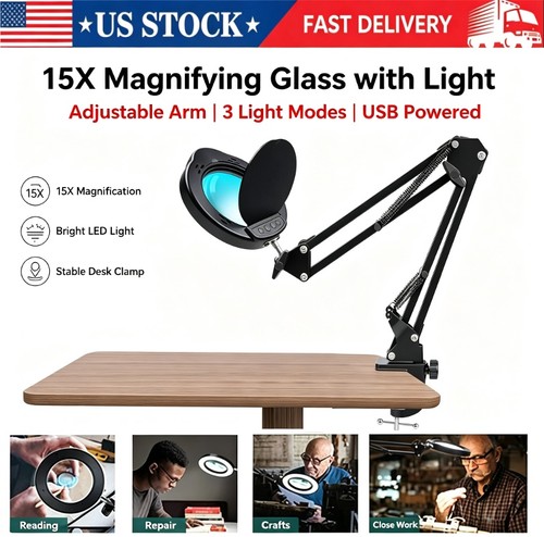 15x magnifying glass - 15x, desk