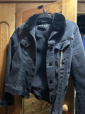 Black Denim Jacket Size 8/10