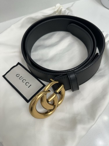 Gucci black leather belt with - black,