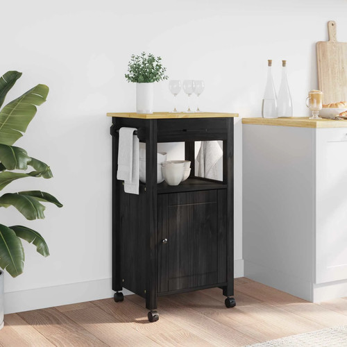 Walplus kitchen trolley - kitchen, black