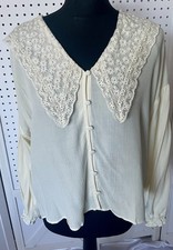 Zara Cream Lace Collar Blouse