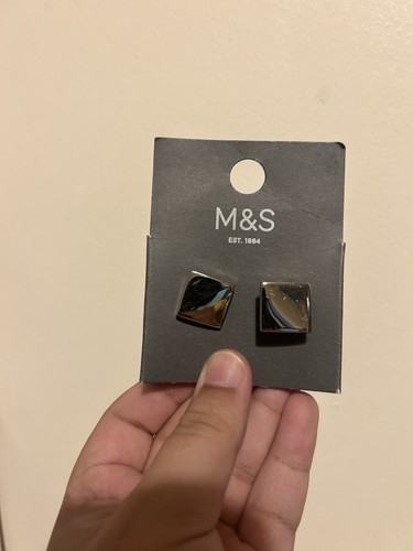 Silver tone square - m&s,