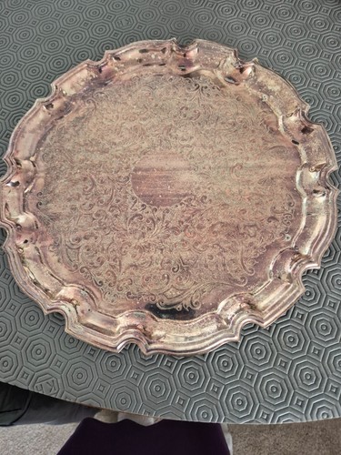 Vintage silver plated tray - vintage,