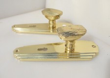 Brass door knobs - door,