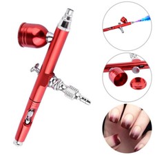 Airbrush Dual Action Air Brush Spray Gun 0.3mm Nozzle Red For Paint Art Tattoo