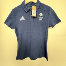 TEAM GB POLO SHIRT ADIDAS OLYMPIC KIT BLUE WHITE MENS WOMENS UK 12