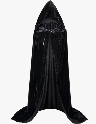 Velvet hooded robe cloak cape - velvet,