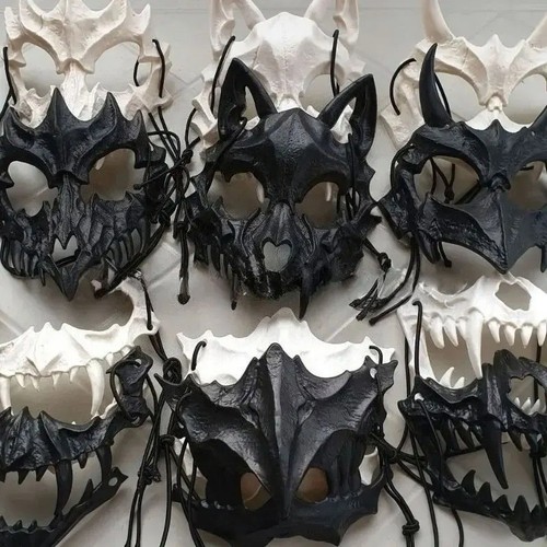 Party skull mask long - party,