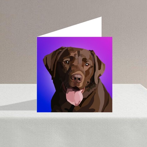 Chocolate labrador greeting - chocolate,