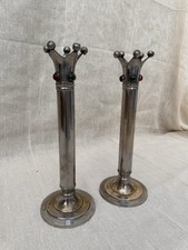 Pair Vintage Pewter Crown Top