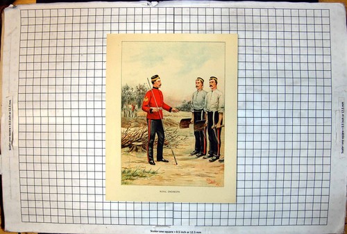 Antique print royal engineers - antique,