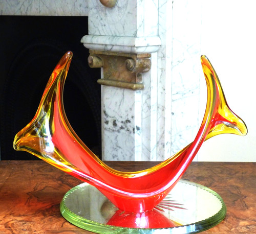 Studio art glass freeform vase - studio,