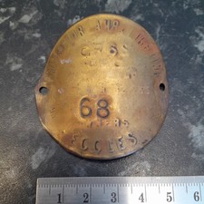  MINERS LAMP BRASS PLATE