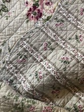XL cottagecore green floral patchwork QUILT bedspread 2.6m x 2.7m (super king)