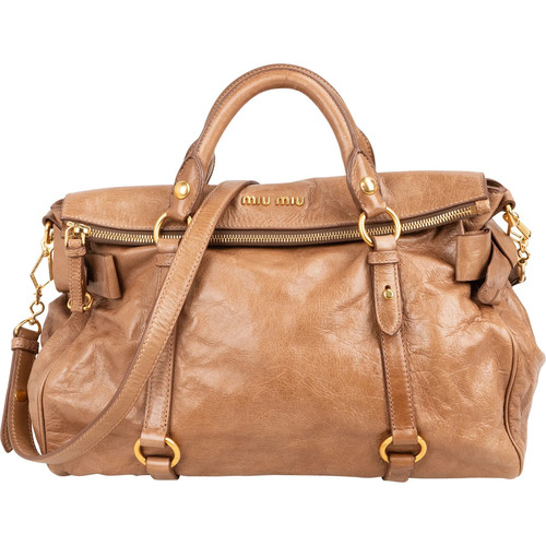 Miu brown leather vitello - brown,