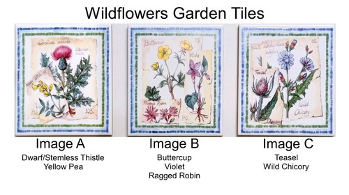 Wildflowers garden art ceramic - garden,
