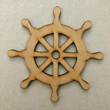 Ship Boat Steering Wheel MDF Craft Shapes Sea Marine Wooden Gift Tags Scrapbook