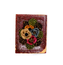 Vintage Brooch Floral Flower Bouquet Rustins Waxcraft Cute Button Retro