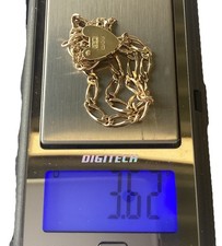 Vintage Solid 9ct Gold Curb Link Bracelet With Heart Shaped Snap Closure 3.62g